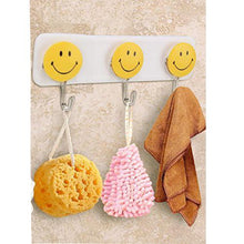 Self-Adhesive Wall Hooks - Smiley Face Design, Pack of 3, Durable & Easy Installation