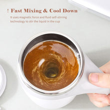 Magnetic Self-Stirring Coffee Mug – Stainless Steel Travel Mixing Cup for Coffee, Milk & Hot Chocolate, Battery Operated