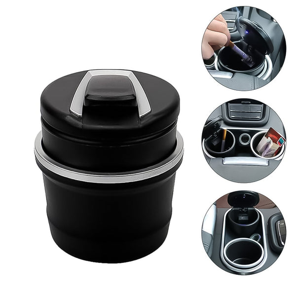 Portable Car Ashtray With Lid And Blue Led Light (1 Pc  With Color Box) Wukusy