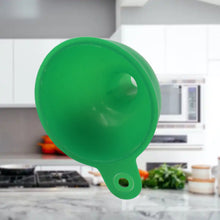 Silicone Funnel – Food Grade Funnel for Oil, Sauce, Water, Juice, and Small Grains (1 Pc, Green)