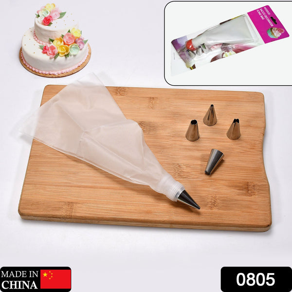 Cake Decorating Nozzle Set with Piping Bag – Stainless Steel for Cream & Frosting