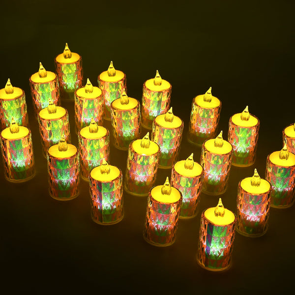 24 Pc Flameless And Smokeless Decorative Melting Candles Led Tea Light