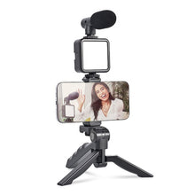 Vlogging Kit for Video Making - Mic, Mini Tripod, LED Light, & Phone Holder Clip