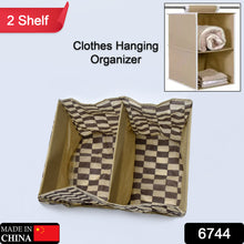 Fabric Hanging 2-Shelf Closet Organizer