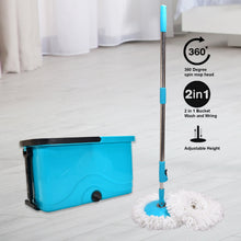 Quick Spin Mop with Plastic Spin Bucket - Easy Wheels and Large Bucket for Efficient Floor Cleaning.