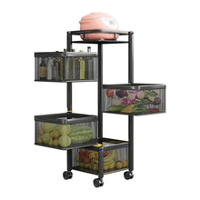 Metal Kitchen Trolley – 4/3 Layer Organizer Rack with Wheels for Fruits, Vegetables & Onion Storage