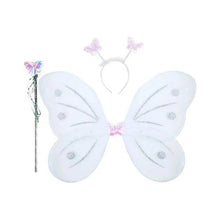 Baby Girls Fairy Costume – Nylon Butterfly Wings, Wand, and Hairband Set (Multi-Color, 1 Pc) for Parties