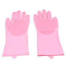 Dishwashing Gloves with Scrubber – Reusable Silicone Scrub Gloves for Kitchen, Bathroom, and Pet Grooming (1 Pair, 155g).