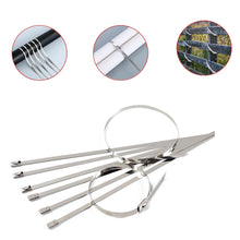 Stainless Steel Cable Tie Used For Solar Industrial And Home Improvement Multipurpose High Strength Self-locking Zip Ties Multi-purpose Tie Portable Rustproof 100pcs Wide Application Zip Tie Set For Building ( 4.6x200mm  4.6x100mm   100 Pcs Set)