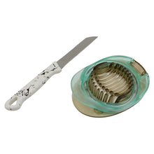 Stainless Steel Egg Slicer  Knife (2 Pc Set)