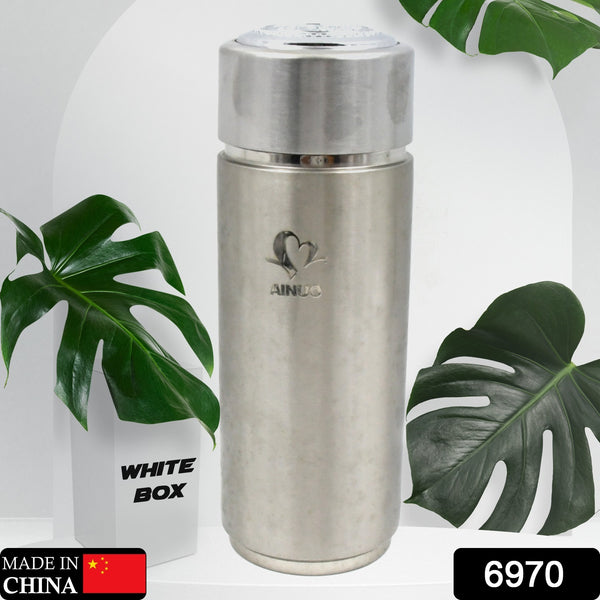 6970 Hot And Cold Stainless Steel Thermos Water Bottle Easy To Carry  Rust  Leak Proof  Tea  Coffee  Office Gym  Home (350ml  Approx)