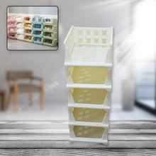 5-Layer Stackable Multifunctional Storage Cart – Foldable Drawer Shelf Basket Organizer for Kitchen, Pantry, Closet, Bedroom, Bathroom & Laundry (1 Piece)