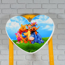 Heart-Shaped Kids Chair – Cartoon Printed Foldable Chair for Playrooms, Schools, Daycares, and Home, Metal and Fibre Body, Ideal for Picnic, Beach, and Camping (1 Pc)