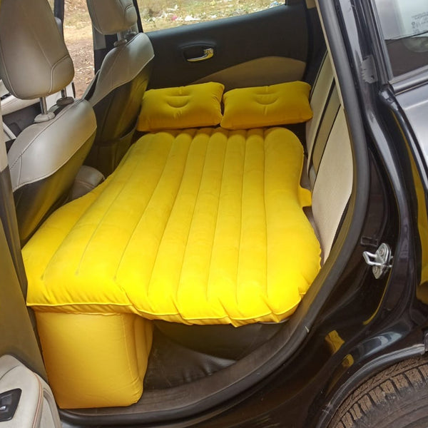 Car Inflatable Bed – Includes 2 Pillows & Air Pump, Fits Back Seat for Travel & Camping