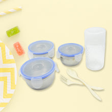 5773 6in1 Tiffin Box-lunch Box  3 Stainless Steel Containers  Plastic Lid Box  Spoon  Fork Plastic Bottle  Insulated Fabric Bag  Leak Proof  Microwave Safe  For Office College And School For Men Women (6 Pcs)