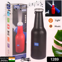 Bottle-Shaped Bluetooth Speaker – Weatherproof, Wireless, USB Rechargeable, FM, Aux, SD Card Support, Enhanced Sound with Deep Bass (1 Pc)