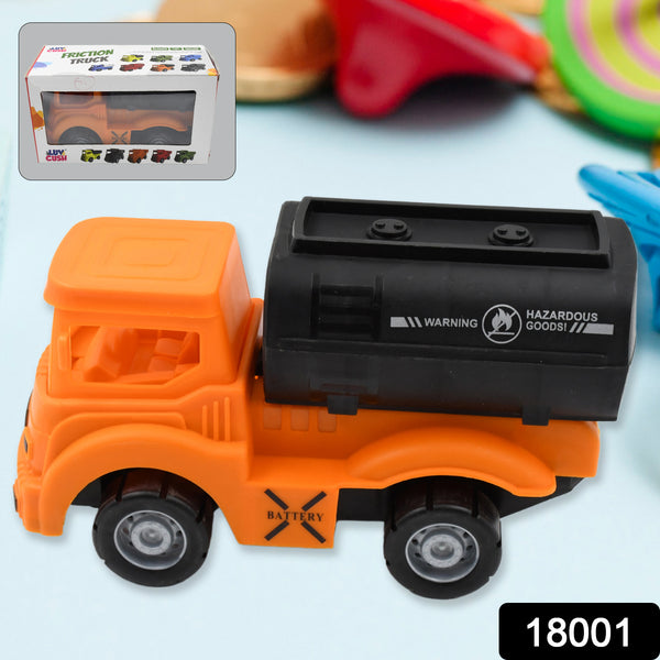 Tanker Truck Toy for Kids, Friction Power Plastic Truck for Boys & Girls (1 Pc, Mix Color)