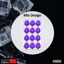 4869 Mix Design Ice Trays With Lid For Freezer With Easy To Release Flexible Silicone Shape Ice Cavity.