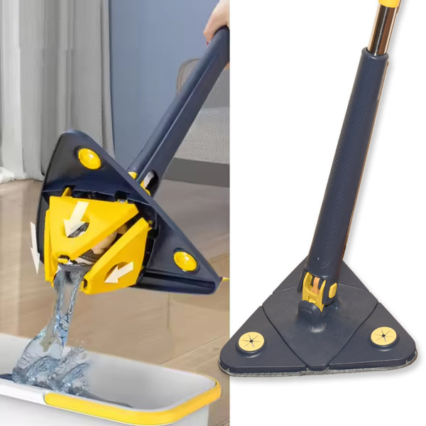 Rotatable Adjustable Triangle Cleaning Mop Triangle Mop With Stainless Steel Long Handle Push-pull Squeezing Cleaning Mop Dry  Wet Mop For Floor Windows (1 Pc)