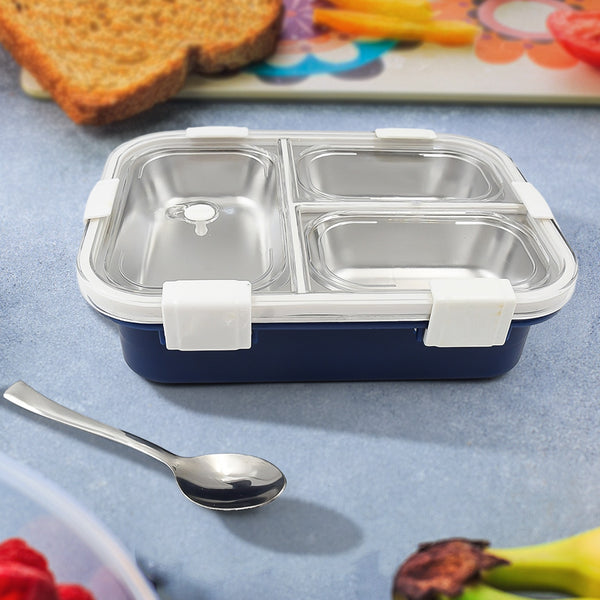 5500 3 Compartment Transparent Stainless Steel Lunch Box For Kids Tiffin Box Lunch Box Lunch Box For Kids Insulated Lunch Box Lunch Box For Office Women And Men Stainless Steel Tiffin Box For Boys Girls School Office