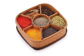 Masala Rangoli Spice Box - Storage Container for Organizing Spices