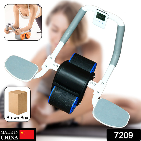 Abdominal Roller Wheel – Automatic Rebound, Double Wheel, Non-Slip Sponge Handle & Elbow Support for Fitness Training