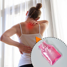 6533 Simple Pink Small Hot Water Bag With Cover For Pain Relief Neck Shoulder Pain And Hand Feet Warmer Menstrual Cramps.