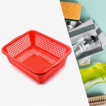 5953 Multipurpose Drain Basket Shelves Fruit And Vegetable Washing Basket Rectangular Plastic Kitchen Sink Water Filter Basket (1pc)