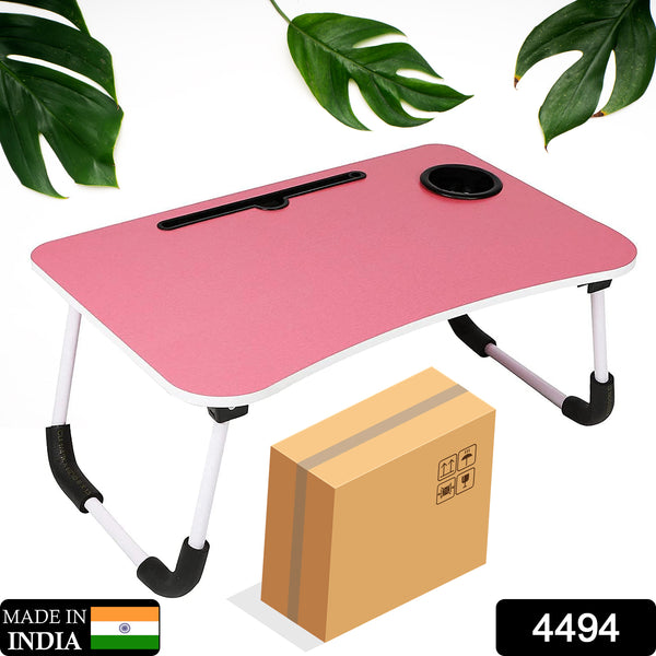 Multi-Purpose Foldable Laptop Desk with Non-Slip Legs – Study, Reading, and Work Table Tray (Pink)