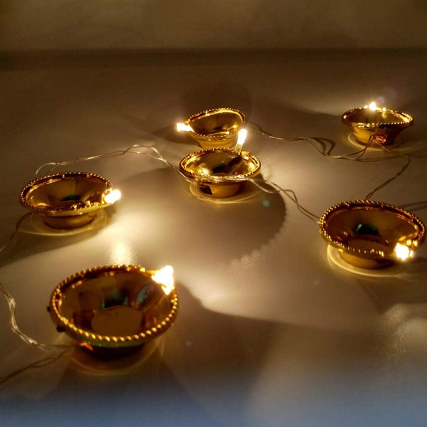 Led Diya Series Light Fairy Lights For Diwali Decoration (16 Diya)