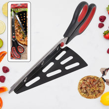 Stainless Steel Pizza Cutter Scissors – Plastic Handle with Removable Spatula