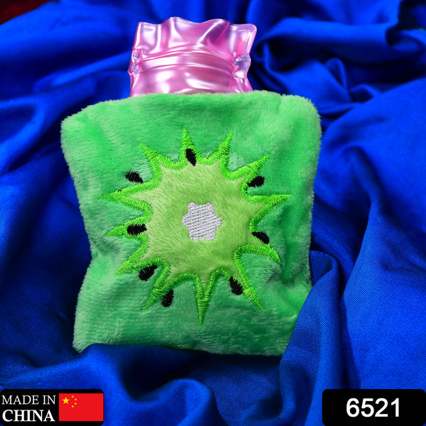 6521 Green Sun Small Hot Water Bag With Cover For Pain Relief Neck Shoulder Pain And Hand Feet Warmer Menstrual Cramps.