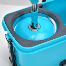 Spin Mop with Plastic Spin Bucket - Easy Wheels, Large Capacity, Ideal for Floor Cleaning.