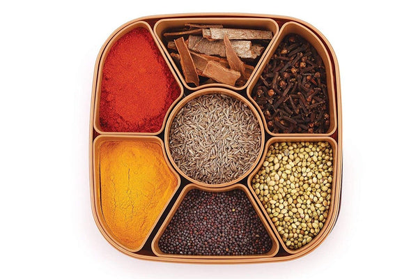 Masala Rangoli Spice Box - Storage Container for Organizing Spices