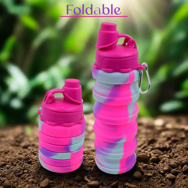 Silicone Foldable Water Bottle – 500ml, 24cm (1 Pc)