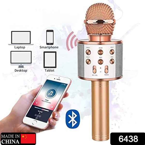 Wireless Bluetooth Condenser Microphone – Handheld Karaoke Speaker with Audio Recording (Multicolor, 1 Pc)