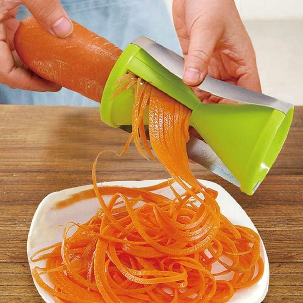 Portable Spiralizer Vegetable Slicer – Handheld Stainless Steel Peeler for Salad, Veggies & Fruits