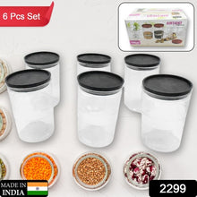 Airtight Kitchen Storage Containers for Rice, Dal, Atta, Flour, Cereals, Snacks – BPA-Free, Stackable, Modular Round (Set of 6, Approx. 1100ml)