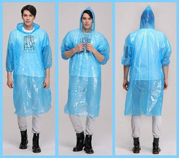 Plastic Pocket-Sized Raincoat – Reusable Free Size Rain Poncho for All-Weather Protection