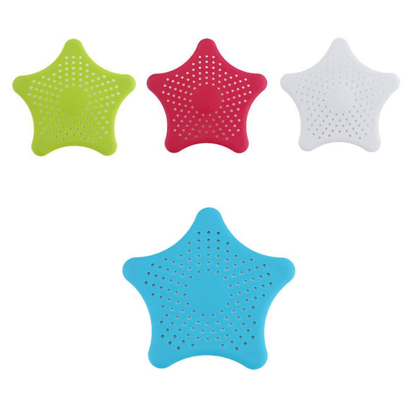 Star-Shaped Suction Cup Sink Drain Strainer – Hair Catcher & Filter for Kitchen & Bathroom (1 Pc, Mix Color)