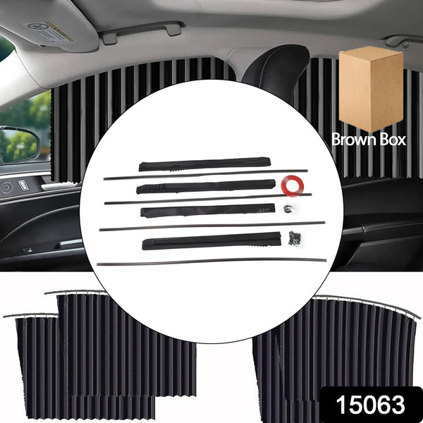 Curtain For Car Window  Heat  Sunshade Protection (4 Pcs With Curtain Hook  Adhesive Tap Set) Wukusy