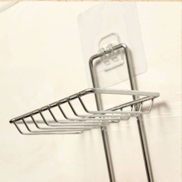 Kitchen and Bathroom Soap Storage Rack with 2 Hooks – Home Organizer for Soaps and Accessories