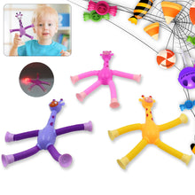 LED Telescopic Suction Cup Giraffe Toy – Shape-Changing Pop Tubes Fidget Sensory Toys (3 Pcs Set)