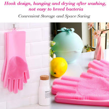 Silicone Dishwashing Gloves with Scrubber - Reusable for Kitchen & Pet Grooming (1 Pair, 250g)