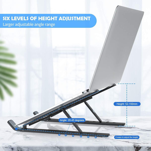 Adjustable Laptop Stand - Foldable Legs and High-Quality Fiber Construction.