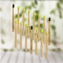 Bamboo Wooden Toothbrush Set – Soft Biodegradable Manual Toothbrushes for Adults and Kids (15 Pcs with Round Box)