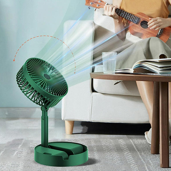 Telescopic Electric Desktop Fan - Adjustable, Foldable, Silent & Portable for Office & Travel