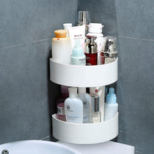 Corner Shelf Bathroom & Kitchen Rack - Self-Adhesive Plastic Triangle Wall Mount Storage Basket