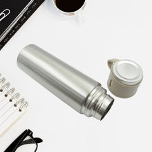 Stainless Steel Vacuum Flask - 500ml, 3 Steel Cups, Coffee/Hot Drink/Cold Water, Travel & Gifting Use