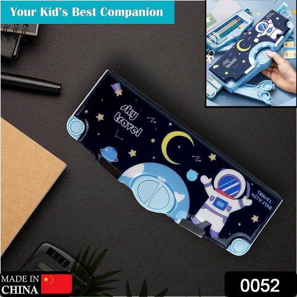 Multifunctional Space-Themed Pencil Box for Kids – Magnetic Pop-Up Design, Ideal for Boys & Girls, Perfect Return Gift (1 Pc)